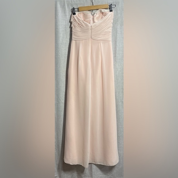 BILL LEVKOFF pale blush pink formal full length dress gown strapless ruched. 0 - Picture 2 of 10